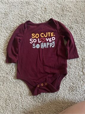 Cat & Jack 6-9 Month Purple Longsleeve Onesie
